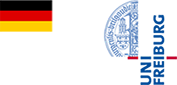 German flag and the logo of the University of Freiburg, Germany.