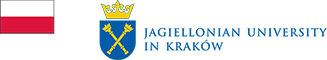 Polish flag and the logo of the Jagiellonian University, Poland.